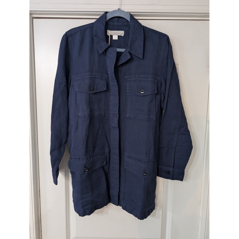 Outerknown Navy Blue Linen Organic Cotton Utility Field Jacket Small NWTs